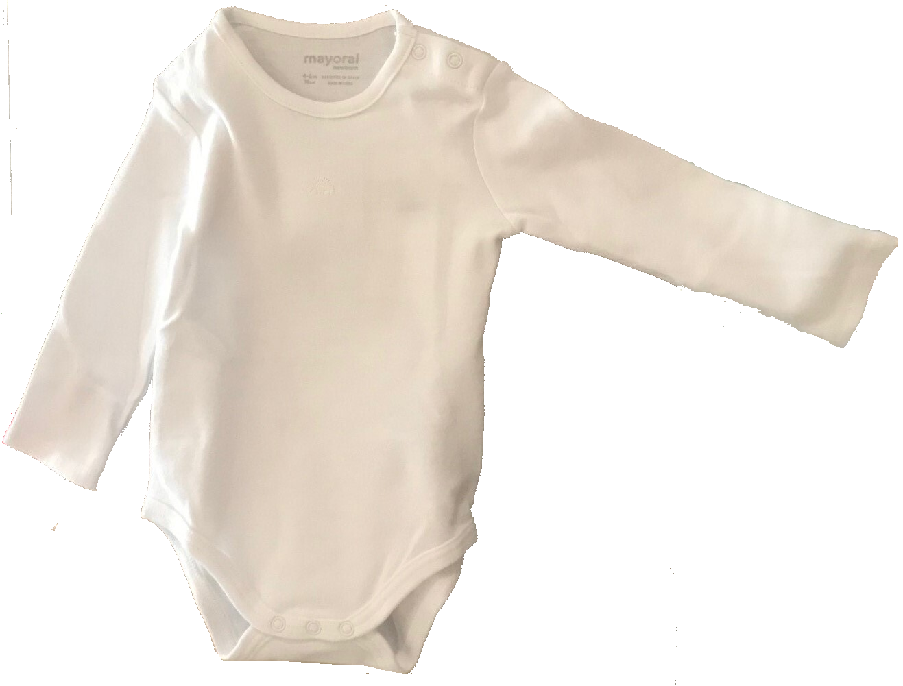 MAYORAL Body prekladacie s dlhým rukávom White, č. 4-6m