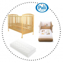 PALI Ciak Set - detská postieľka natural, matrac latex, posteľná bielizeň 3-dielny set