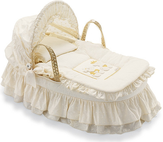 PALI Košík prútený CAPRICE ROYAL so strieškou + stojan White