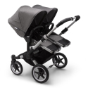 BUGABOO Donkey 3 Duo Podvozok ALU poťah športového sedadla, hlboká vanička GREY MELANGE strieška GREY MELANGE