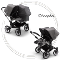 BUGABOO Donkey 3 Duo Podvozok ALU poťah športového sedadla, hlboká vanička GREY MELANGE strieška GREY MELANGE