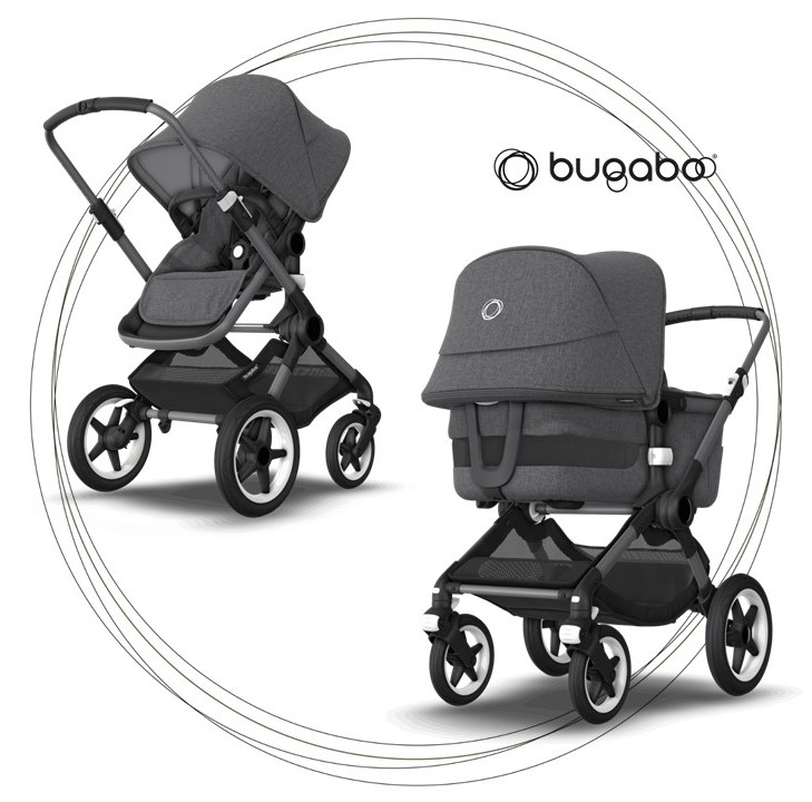 2. kombinácia BUGABOO Fox 3 - Podvozok Graphite / Grey Melange