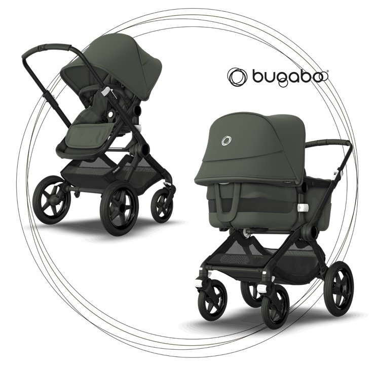 2. kombinácia BUGABOO Fox 3 - Podvozok Black / Forest Green