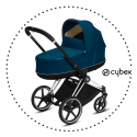 CYBEX PRIAM Matt Black / Lux Mountain Blue - hlboký kočík