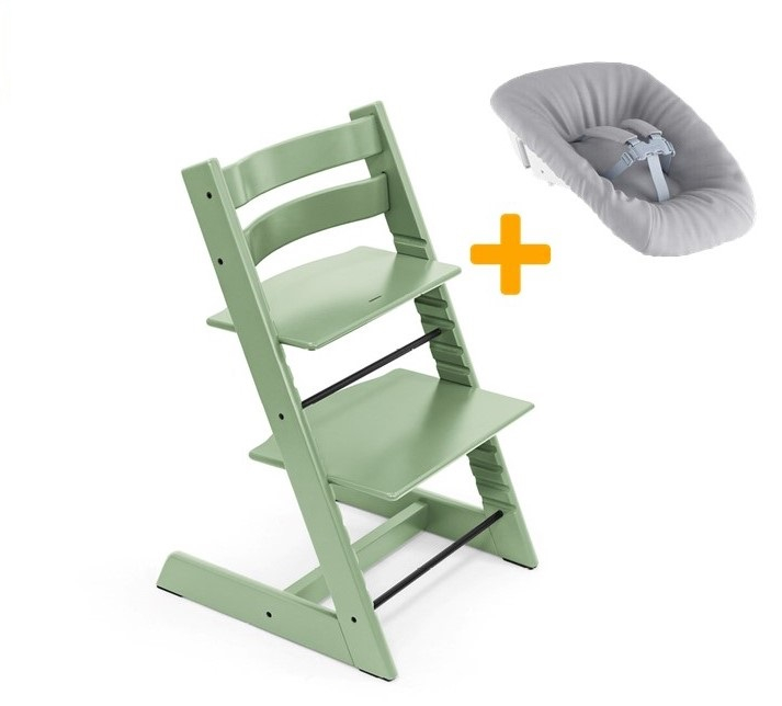 Set STOKKE Tripp Trapp Jedálenská stolička + Newborn set - Moss green