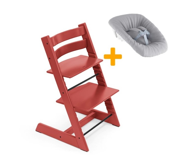 Set STOKKE Tripp Trapp Jedálenská stolička + Newborn set - Warm red