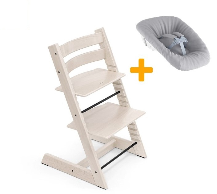 Set STOKKE Tripp Trapp Jedálenská stolička + Newborn set - White wash