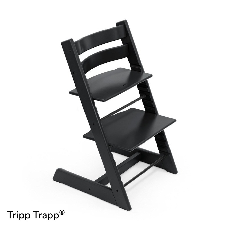 Set STOKKE Tripp Trapp Jedálenská stolička Black, Baby set Black, Pultík Black
