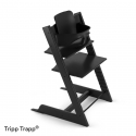 Set STOKKE Tripp Trapp Jedálenská stolička Black, Baby set Black, Pultík Black