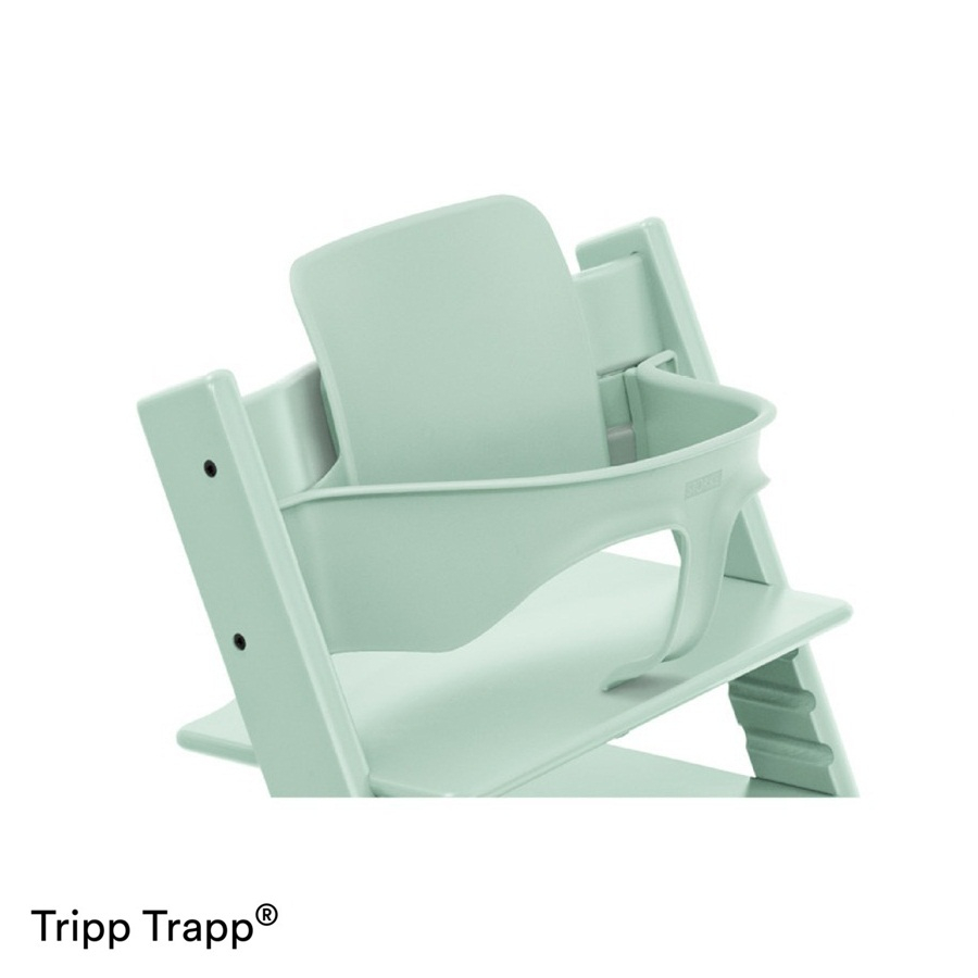 Set STOKKE Tripp Trapp Jedálenská stolička Soft Mint, Baby set Soft Mint, Pultík Black