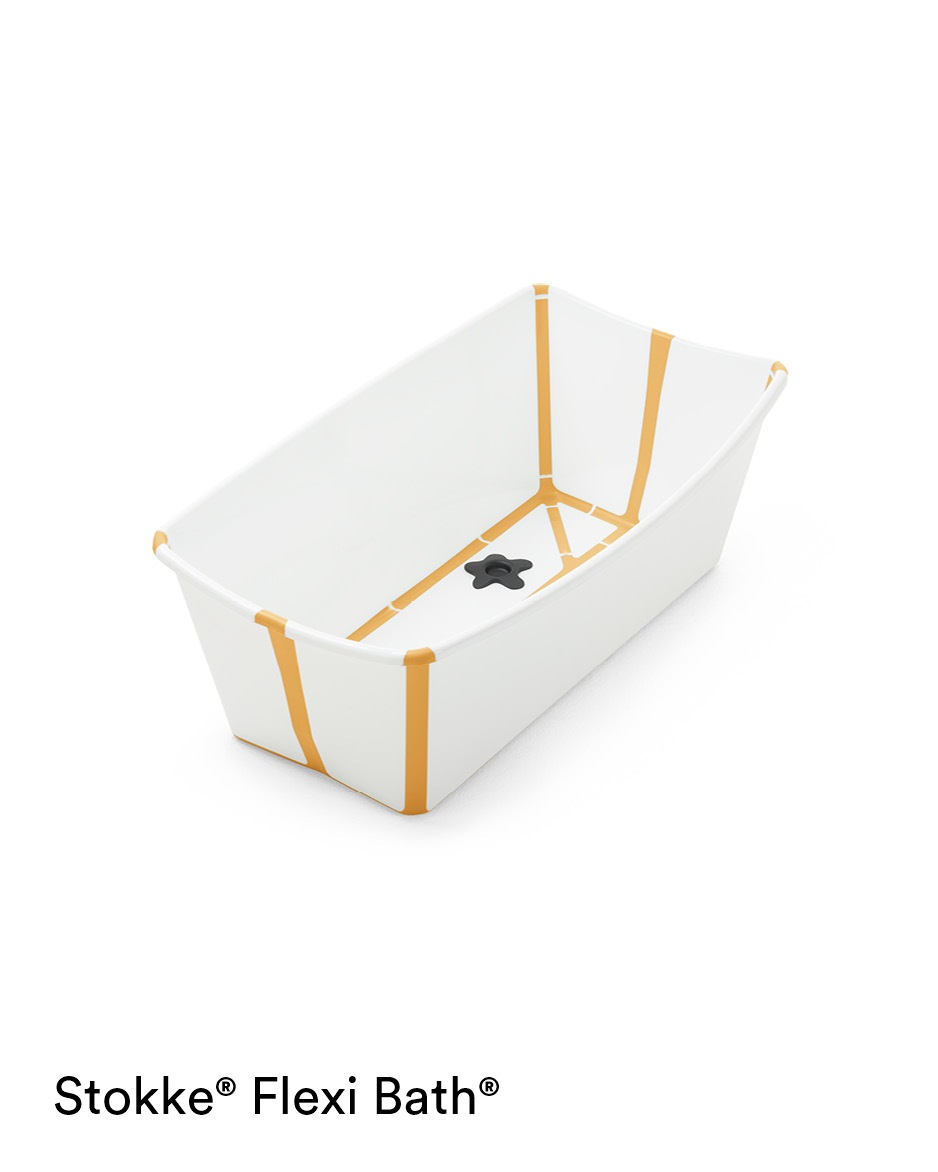 Vanička na kúpanie s termosenzitívnou nálepkou STOKKE Flexi Bath White Yellow