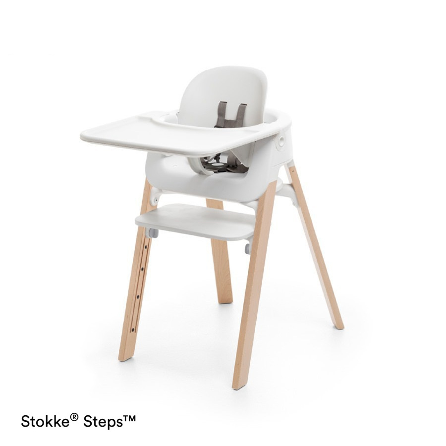 Set STOKKE Steps Jedálenská stolička White/ Natural, Baby set White + Pultík White
