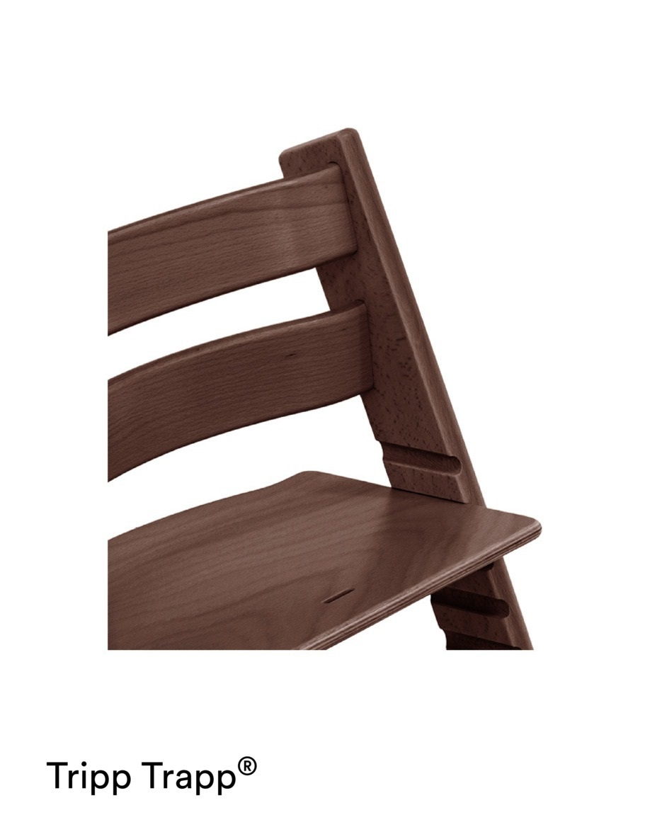 Set STOKKE Tripp Trapp Jedálenská stolička Walnut Brown, Baby set Walnut Brown, Pultík White