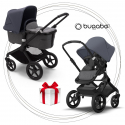 2. kombinácia BUGABOO Fox 2 - BLACK / GREY MELANGE / STEEL BLUE + DARČEK