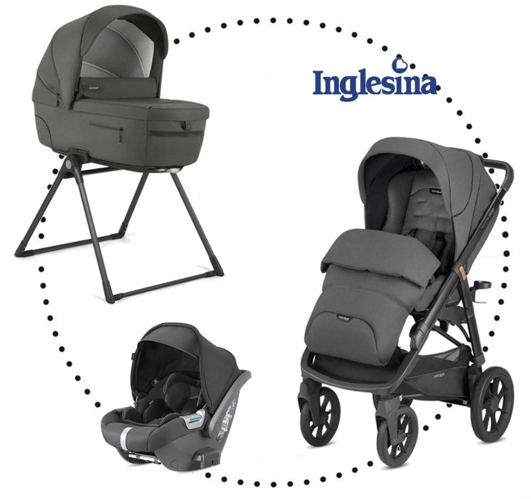 3.kombinácia INGLESINA Aptica XT 2022 CHARCOAL GREY hlboká vanička, športová sedačka, autosedačka CAB