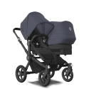 Súrodenecký kočík BUGABOO Donkey 5 Duo Podvozok Black , set textílií Midnight Black striešky Stormy Blue