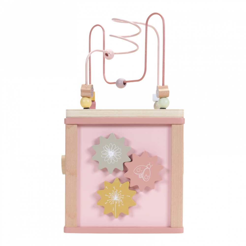 Kocka s aktivitami LITTLE DUTCH - Pink Flowers