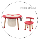 STOKKE MuTable Set stredný ( stolík, stolička, nádoba na ceruzky, odkladacie vrecúško ) - Cherry