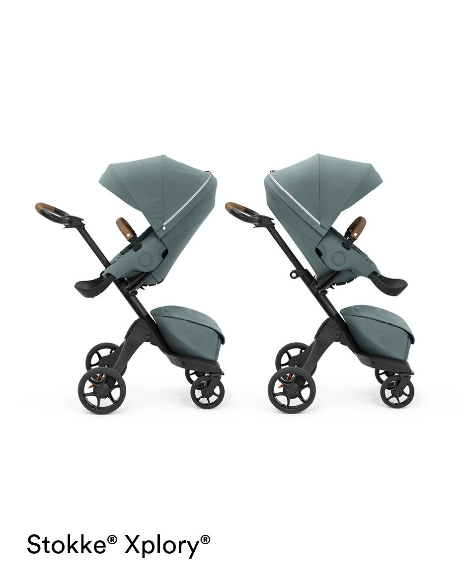 2 - kombinácia kočíka STOKKE Xplory X Black/Brown - Cool Teal