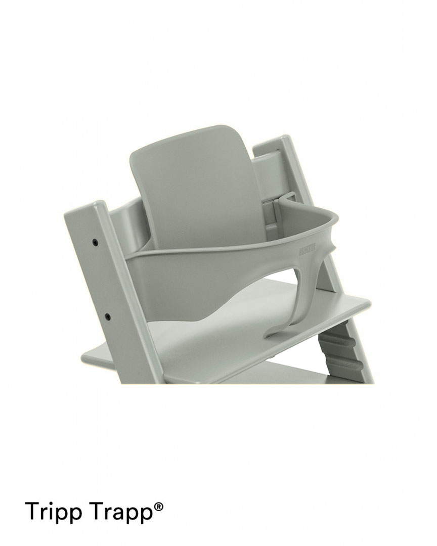 Set STOKKE Tripp Trapp Jedálenská stolička Glacier green, Baby set Glacier green, Pultík White