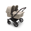 Kočík pre dvojičky BUGABOO Donkey 5 Twin Podvozok Black striešky, set textílií DESERT TAUPE