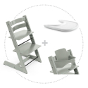 Set STOKKE Tripp Trapp Jedálenská stolička Glacier green, Baby set Glacier green, Pultík White