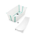 Set STOKKE Flexi bath Vanička na kúpanie s termosenzitívnou nálepkou White Aqua + Lehátko White