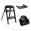 Set STOKKE Steps Jedálenská stolička Black/ Black, Baby set Black