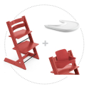 Set STOKKE Tripp Trapp Jedálenská stolička Warm Red, Baby set Warm Red, Pultík White