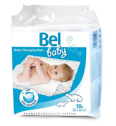 BEL BABY Prebaľovacie podložky 60x60 cm 10 ks