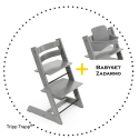 Jedálenská stolička STOKKE Tripp Trapp Storm Grey + Babyset