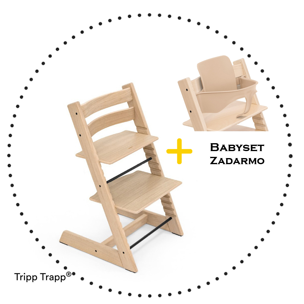 Jedálenská stolička Stokke Tripp Trapp Oak Natural + Babyset V2 zadarmo