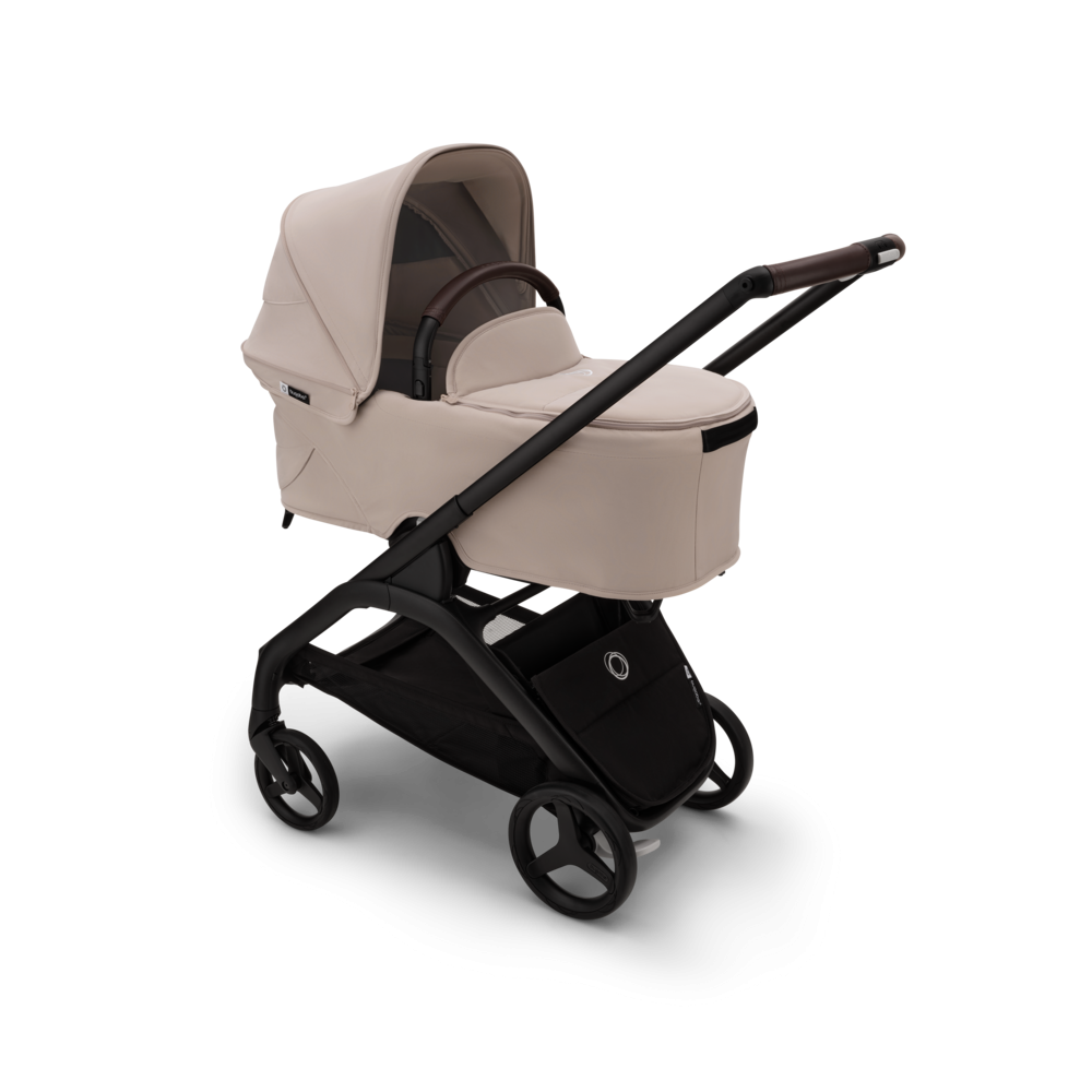 2 kombinácia BUGABOO Dragonfly - BLACK/ DESERT TAUPE strieška DESERT TAUPE hlboká vanička DESERT TAUPE