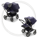 Súrodenecký kočík BUGABOO Donkey 5 Classic Duo Podvozok Graphite striešky, set textílií DARK NAVY