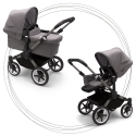 2. kombinácia BUGABOO Donkey 5 Mono Podvozok Graphite striešky, set textílií GREY MELANGE