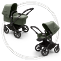 2. kombinácia BUGABOO Donkey 5 Mono Podvozok Black striešky, set textílií FOREST GREEN