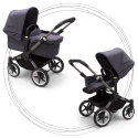 2. kombinácia BUGABOO Donkey 5 Mono Podvozok Graphite striešky, set textílií STORMY BLUE