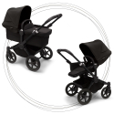 2. kombinácia BUGABOO Donkey 5 Mono Podvozok Black striešky, set textílií MIDNIGHT BLACK