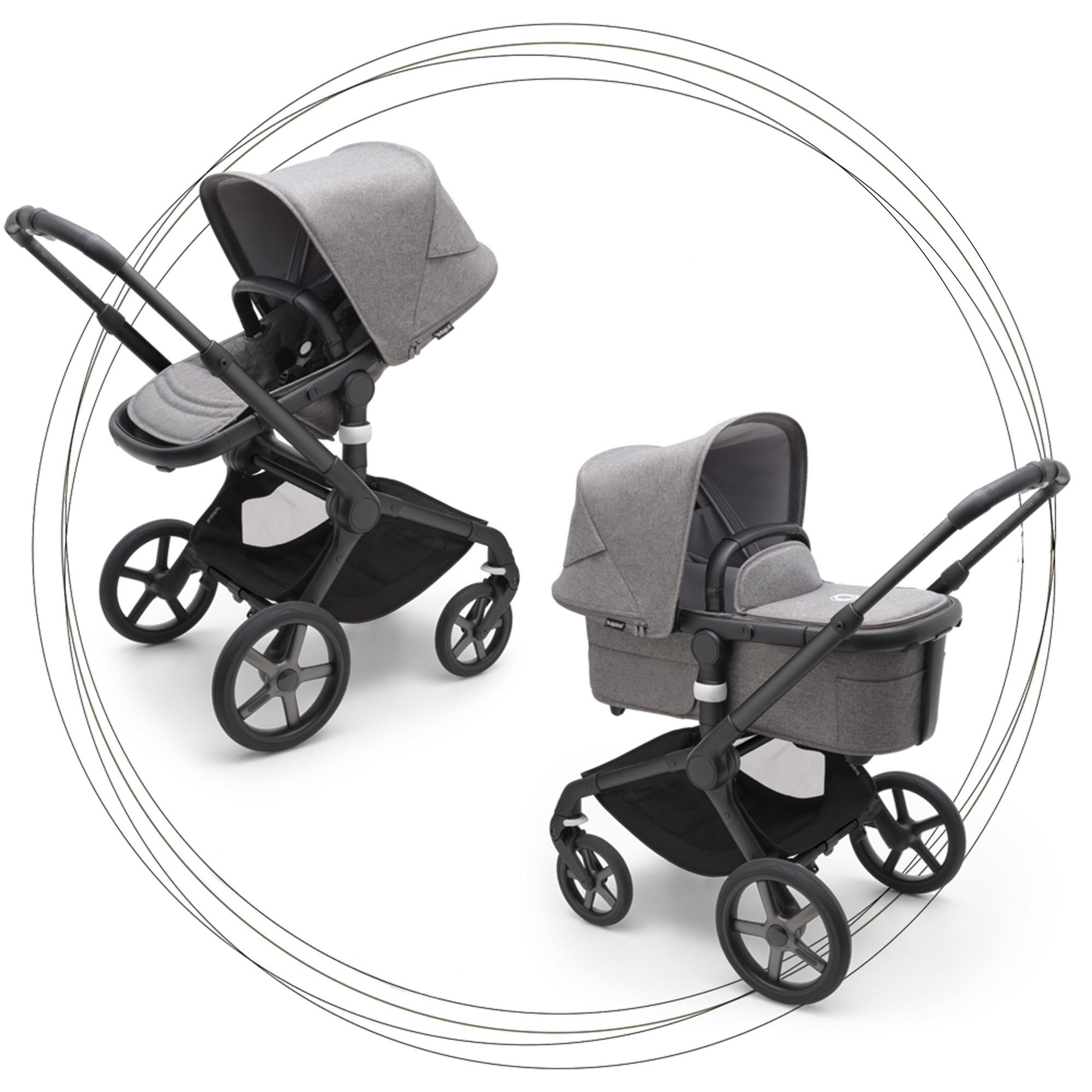 BUGABOO Fox 5 2. kombinácia BLACK/GREY MELANGE/Grey Melange