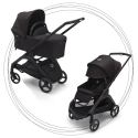 2 kombinácia BUGABOO Dragonfly - BLACK / MIDNIGHT BLACK strieška MIDNIGHT BLACK, hlboká vanička MIDNIGHT BLACK