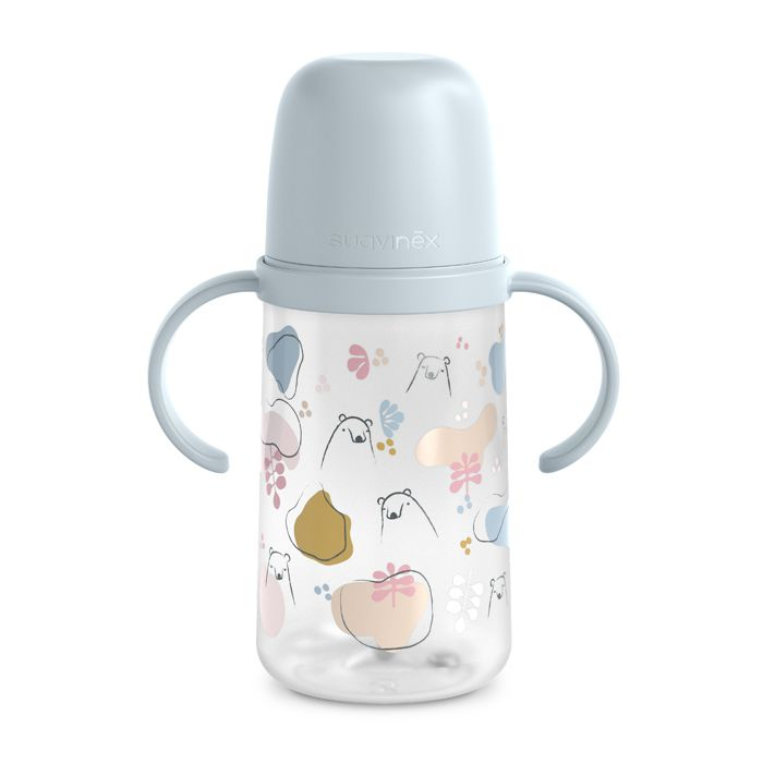 Fľaša SUAVINEX druhá s uškami 270ml - Bear blue