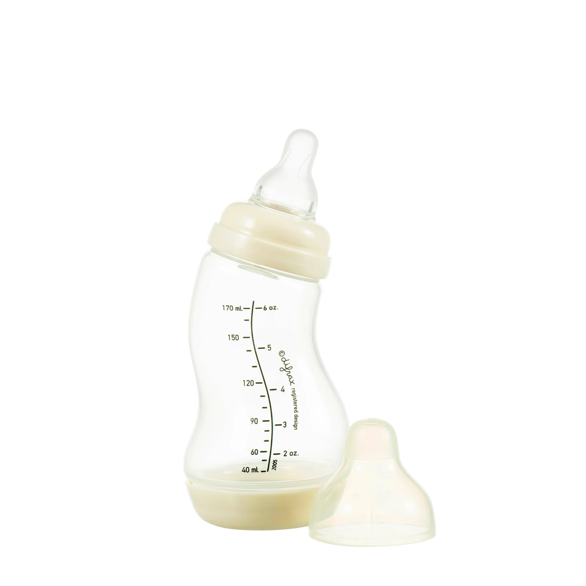 DIFRAX Fľaša natural + Cumlík na flašu Dental S 2 ks