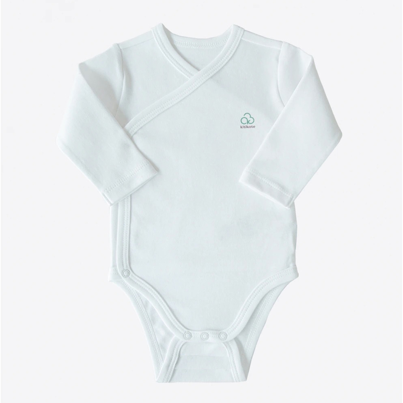 KITIKATE Organic Body prekladacie s dlhým rukávom biele č.56-62