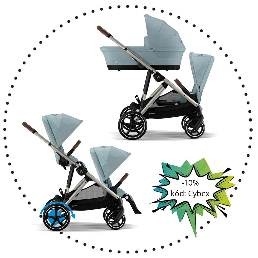 Súrodenecký kočík CYBEX e-Gazelle S - Stormy blue
