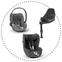 Set CYBEX Cloud T I-SIZE Plus + Sirona T I-SIZE Plus + Isofixová báza Base T - Mirage grey