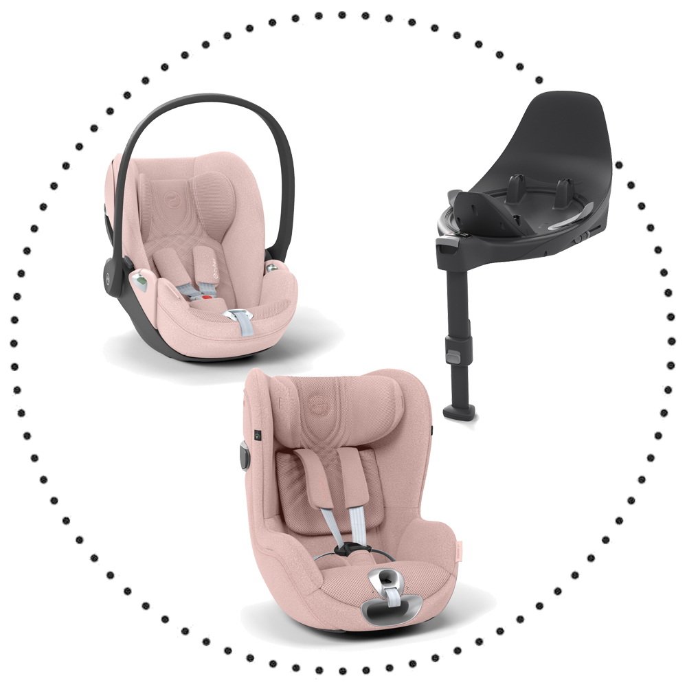 Set CYBEX Cloud T I-SIZE Plus + Sirona T I-SIZE Plus + Isofixová báza Base T - Peach pink