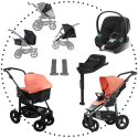 Podvozok TFK Mono 4 air + vanička kombi , XXL športové sedadlo salmon + Cybex B2 i-size + Base One + doplnky