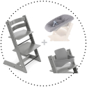Set STOKKE Tripp Trapp Jedálenská stolička Storm grey, Baby set Storm grey, newborn set grey