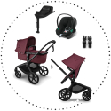 BUGABOO Fox 5 Renew Dark cherry + Autosedačka CYBEX Aton B2 i-Size + Base One - Volcano Black + adaptery