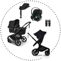 BUGABOO Fox 5 Renew Heritage black + Autosedačka CYBEX Aton B2 i-Size + Base One - Volcano Black + adaptery